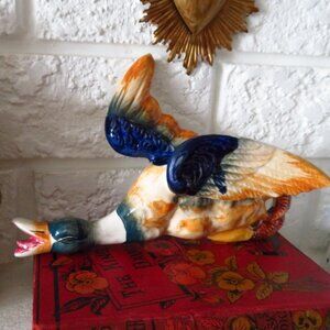 Vintage Wall Pocket Wild Duck Mallard -Mid-Century Design - Country Décor-japan
